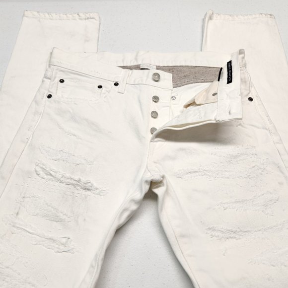 NEW OTHER Men's Fabric-Brand & Co DUFF Selvedge Slim Fit White Jeans size 30x34